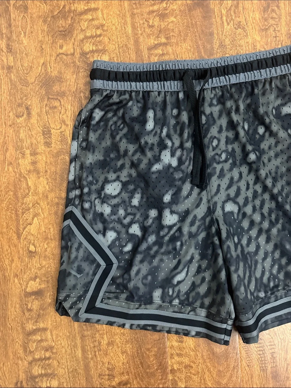 Jordan Men's Black and Gray Athletic Mesh Shorts